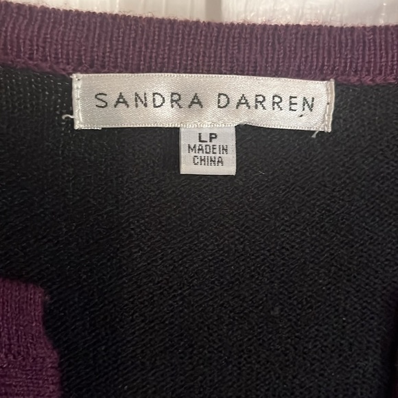 Sandra Darren Womens Black 3/4 Sleeves Striped Knit Fit & Flare Sweater Dress LP - Picture 5 of 5